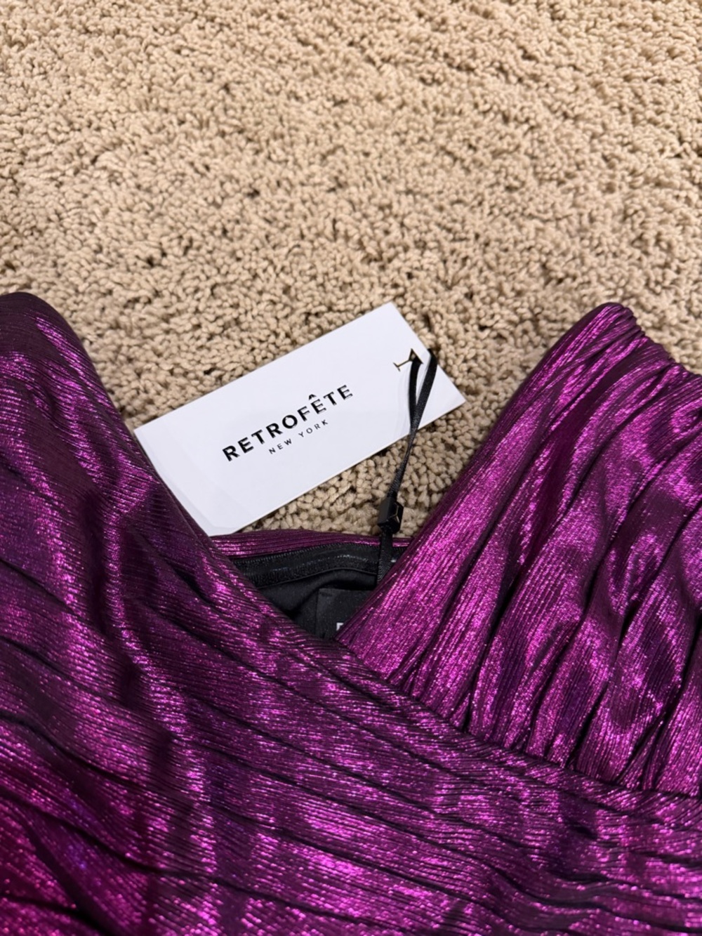 NWT Retrofete Nala Purple Strapless wrap dress - Picture 2 of 4